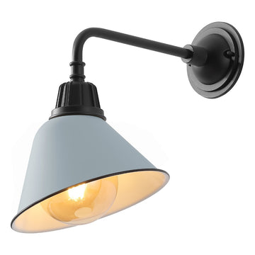 Croydon 9.63"  Farmhouse Industrial Indoor/Outdoor Iron LED Gooseneck Arm Outdoor Sconce